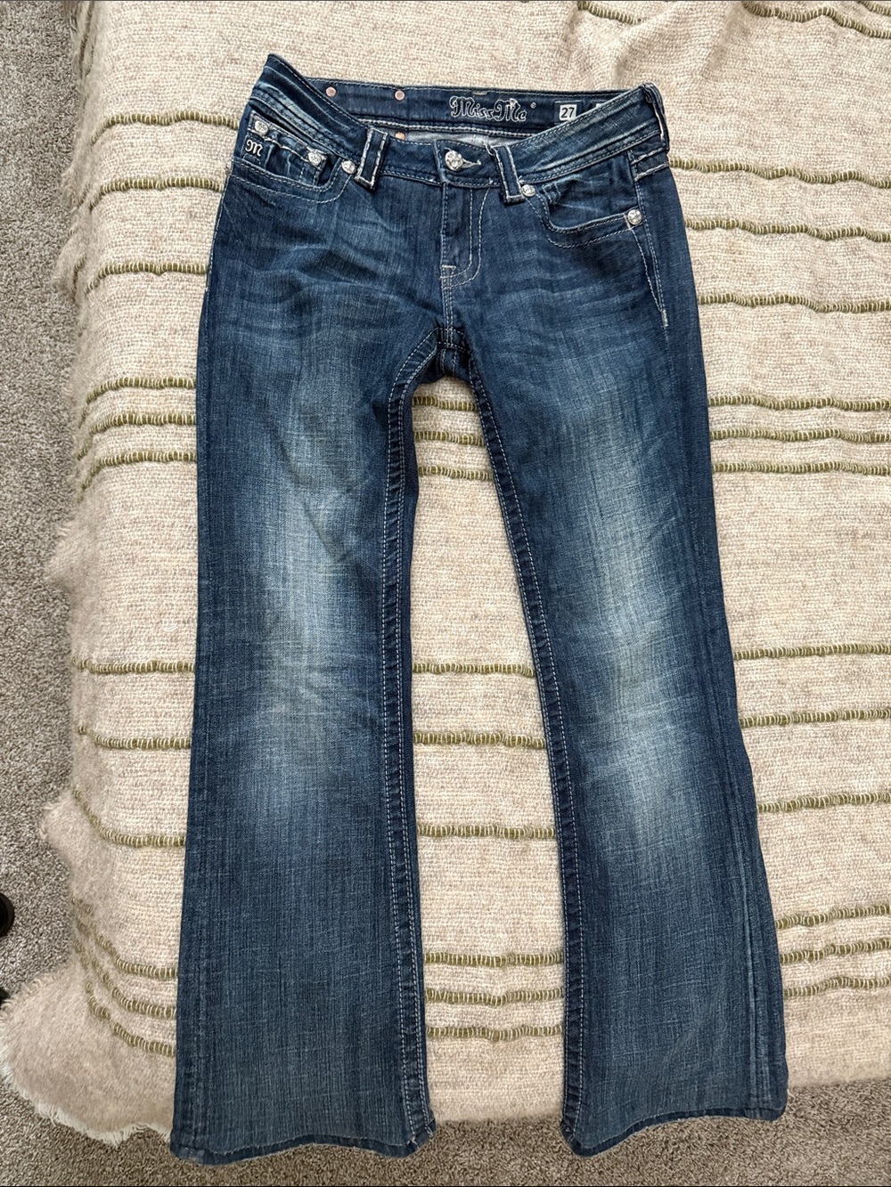 Miss Me Dark Blue Flare Jeans Y2k
